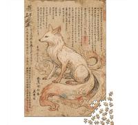 Japanese Fox Spirit Illustration Puzzle 1000 Pièces Cadeau Unique Jeu Éducatif Défi Jouet À De Qualité Supérieure Peinture Art pour Adultes Et Enfants À Partir De 14 Ans 70x50cm/1000pcs