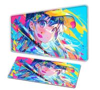 Japanese girl anime mouse pad XXL souris pad anti slip precision control game large mousepad suitable for office laptop game desk pad Computer deskmat (A, 900-400-3C)