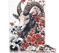 Japanese Goat Tattoo Puzzle 1000 Pièces Educa Jouet en Bois Divertissement Créatif De l'art De La Décoration Jeu Éducatif Challenge Toy Adultes & Enfants des 14 Ans 1000pcs (75x50cm)