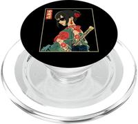 Japanese Gothic Samurai Art Woman With Katana Sword Kanji PopSockets PopGrip pour MagSafe