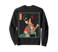 Japanese Gothic Samurai Art Woman With Katana Sword Kanji Sweatshirt