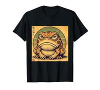 Japanese Grumpy Frog Design - Vintage Ukiyo-e Style Art T-Shirt
