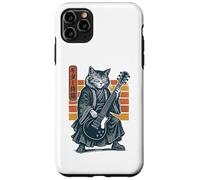 Japanese Guitar Cat Samurai Retro Electric Guitar Vintage Coque pour iPhone 11 Pro Max