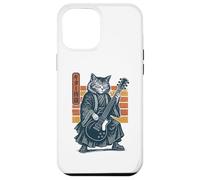 Japanese Guitar Cat Samurai Retro Electric Guitar Vintage Coque pour iPhone 12 Pro Max