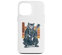 Japanese Guitar Cat Samurai Retro Electric Guitar Vintage Coque pour iPhone 13 Pro Max