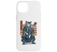 Japanese Guitar Cat Samurai Retro Electric Guitar Vintage Coque pour iPhone 14 Plus