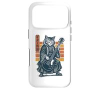 Japanese Guitar Cat Samurai Retro Electric Guitar Vintage Coque pour iPhone 17 Pro