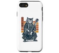 Japanese Guitar Cat Samurai Retro Electric Guitar Vintage Coque pour iPhone SE (2020) / 7/8