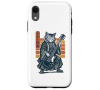 Japanese Guitar Cat Samurai Retro Electric Guitar Vintage Coque pour iPhone XR