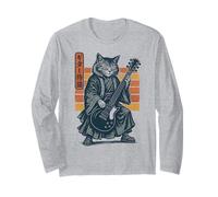 Japanese Guitar Cat Samurai Retro Electric Guitar Vintage Manche Longue