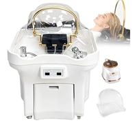 Japanese Head Spa Equipment-60l/15.9gal Tank Portable Shampoo Basin, Thermostatic Water Circulation 30-60°C/86-140°F With Led Light & Steam For Salon Home Use, Rinse/Pulse/Comfort