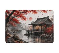 Japanese House by the Water Tapis 150 x 100 cm, Doux et Antidérapant | Tapis antidérapant avec poils courts; met clairement en valeur le motif choisi; pour chambre