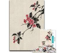 Japanese Ink Painting of Cherry Blossoms-1 Puzzle en Bois, 1000 pièces