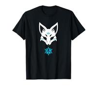 Japanese Kitsune Fox Mask Winter Aesthetic Design T-Shirt