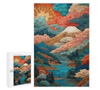 Japanese Landscape with Mount Fuji Puzzle 1000 Pièces Educa Jouet en Bois Cadeau Unique Décoration Intérieure Jeu Éducatif Challenge Toy Adultes Et Enfants À Partir De 14 Ans 1000 PCS