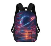 Japanese Landscape with Planet And Torii Gate Sac À Dos Pour Garçons Et Adolescents, Sacs À Dos Pour Filles, Sacs À Dos Pour Tout-petits, Sacs À Livres Pour L'école Primaire Et Le Collège 17inch