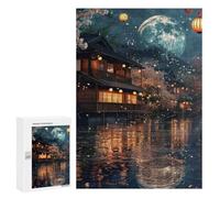 Japanese Lanterns Moon Night Puzzle 1000 Pièces Educa Jouet en Bois Cadeau Unique Décoration Intérieure Jeu Éducatif Challenge Toy Adultes Et Enfants À Partir De 14 Ans 300 PCS