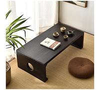 Japanese Low Altar Table for Meditation, Tatami Coffee Table, Small Tea Table for Floor Sitting, Bay Window Table, for Dining & Spiritual Practices (Color : Black, Size : 100x50x30cm)