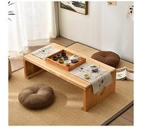 Japanese Low Altar Table for Meditation, Tatami Coffee Table, Small Tea Table for Floor Sitting, Bay Window Table, for Dining & Spiritual Practices (Color : Beige, Size : 80x40x30cm)