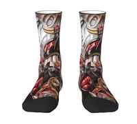Japanese Manga Golderak UFŏ%robot Anime Grendizer - Mi-tubes Couleur Contrastée - Design Robot Japonais UFŌ - Pour Homme & Femme Adultes - Chaussettes Sport Manga - Cadeau Geek - Taille Unique