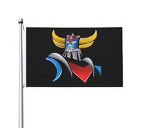 Japanese Manga Golderak UFŏ%robot Drapeau double face - Motif animé Goldorak 90 x 150 cm avec œillets - Décoration murale et de jardin en tissu durable pour l'extérieur