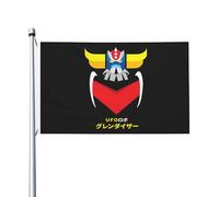 Japanese Manga Golderak UFŏ%robot Drapeau double face - Motif animé Goldorak 90 x 150 cm avec œillets - Décoration murale et de jardin en tissu durable pour l'extérieur