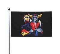 Japanese Manga Golderak UFŏ%robot Drapeau double face - Motif animé Goldorak 90 x 150 cm avec œillets - Décoration murale et de jardin en tissu durable pour l'extérieur