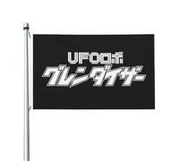 Japanese Manga Golderak UFŏ%robot Drapeau double face - Motif animé Goldorak 90 x 150 cm avec œillets - Décoration murale et de jardin en tissu durable pour l'extérieur