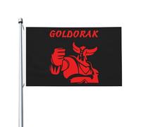 Japanese Manga Golderak UFŏ%robot Drapeau double face - Motif animé Goldorak 90 x 150 cm avec œillets - Décoration murale et de jardin en tissu durable pour l'extérieur