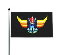 Japanese Manga Golderak UFŏ%robot Drapeau double face - Motif animé Goldorak 90 x 150 cm avec œillets - Décoration murale et de jardin en tissu durable pour l'extérieur
