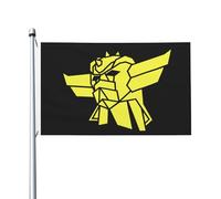 Japanese Manga Golderak UFŏ%robot Drapeau double face - Motif animé Goldorak 90 x 150 cm avec œillets - Décoration murale et de jardin en tissu durable pour l'extérieur
