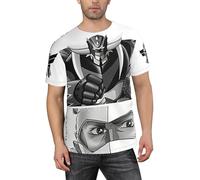 Japanese Manga Golderak UFŏ%Robot T-Shirt Homme Manche Courte - Tee-Shirt Manga Grendizer Vintage - Haut Coton décontracté Geek rétro - Cadeau Fan d'anime Japonais XXL