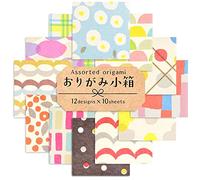 Japanese Mino Washi Toraditional Origami Paper Box, Chiyogami Washi Paper Box, Assorted Package Design, 2.75 in 12 Design each 10 Sheets Total 120 Sheets