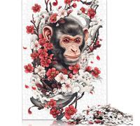 Japanese Monkey Tattoo Puzzle 1000 Pièces Educa Jouet en Bois Divertissement Créatif De l'art De La Décoration Jeu Éducatif Challenge Toy pour Adultes Et Enfants À Partir De 12 Ans 1000pcs (38x26cm)