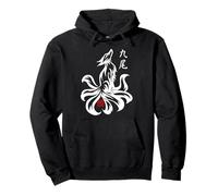 Japanese Nine Tailed Fox Kyubi Kitsune Spirit Tribal animal Sweat à Capuche