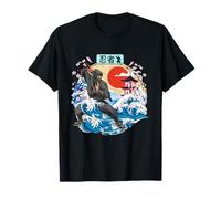 Japanese Ninja Grande Vague Kanagawa Japonais Art Vintage T-Shirt