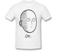 Japanese One Punch Man Men's Summer Cool Short Sleeve Classic Tee Costume Breathable Cotton Light Beach T Shirt Manches Courtes(Medium)