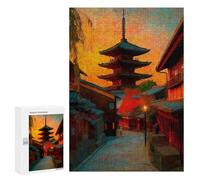 Japanese Pagoda Sunset Street Scene Puzzle 1000 Pièces Educa Jouet en Bois Cadeau Unique Décoration Intérieure Jeu Éducatif Challenge Toy Adultes Et Enfants À Partir De 14 Ans 300 PCS