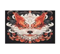 Japanese Renard Pattern Puzzles Adultes 1000 Pièces en Bois, Jouet De Puzzle De Défi De Cerveau pour des EnfFourmis, D’Intelligence （75×50cm）