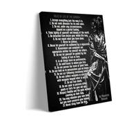 Japanese Samurai Life Rules Quote Poster - Black Motivational Wall Art for Room Decor(Unframed,16x24inch(40x60cm))