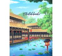 Japanese Sketchbook: Japanese Shrine & Anime Koi Pond - Large Blank Sketchbook for Drawing, Writing & Painting - 8.5 x 11 Inches - 110 Pages