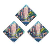Japanese Streets Lot de 3 désodorisants à suspendre pour voiture, maison, bureau, style gris