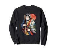 Japanese Style Art Yamabushi Gorille Dos Argenté Gorilles Sweatshirt