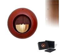 Japanese Style Dopamine Door Bell,Creative Doorbell,Shopkeepers Bell for Door Opening, Round Wooden Magnetic Shopkeepers Bell,Round Wooden Entry Alert Chime for Home Office Shop (Red Rose)