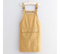 Japanese Style Kitchen Apron 72x66cm Water-Resistant(Yellow)
