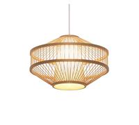 Japanese Style Lamp Handmade Pendant Light Wooden LED Indoor Lighting E27 Socket Chandelier Lights for Living Room, Bedroom Bedside(No)(40CM)