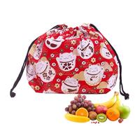 Japanese Style Lunch Bag - 11.8x7.87in Handy Drawstring Tote, Portable Storage Solution, Long Lasting Reusable Lunch Carry Bag | Work Travel Meal Organizer for Women Offices School Picnic Outdoors