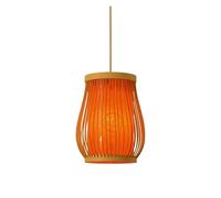 Japanese Style Pendant Fixtures with Patterned Retro Chandeliers Lantern Wood Lamps Natural Hanging Light for Kitchen Island, Living Dining Room Bedroom(A,20 * 23cm)