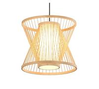 Japanese Style Pendant Hand Made Rural Chandeliers Bedroom Decoration 1 Light Hanging Lamp for Kitchen Island,Bar,Coffee Shop Brown(Natural Wood Color,60CM)
