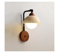 Japanese Style Stone Wall Lamp Travertine Half Circle Light Corridor Sconce Practical Lighting fixtures